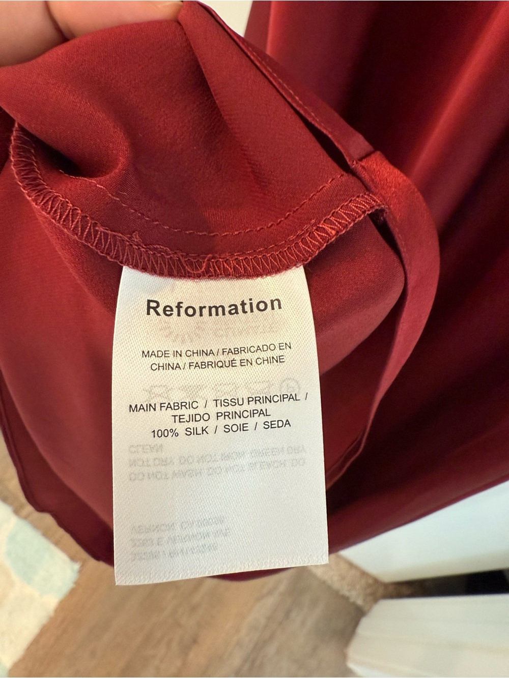 NEW REFORMATION Parma Silk Burgundy Red Slip Dress, wedding guest max dress - Picture 14 of 14